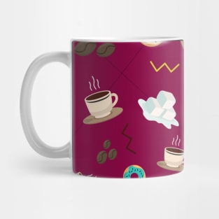 Coffee donuts pattern sugar cup beans Mug